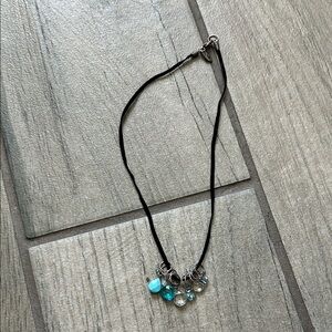 Elegant Black and Blue Pendant Necklace